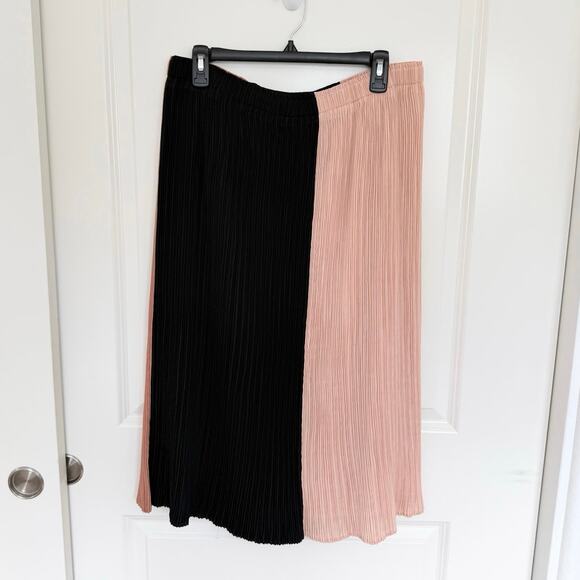 Proenza Schouler White Label Plisse Micro Pleated Color Block Midi Skirt Large - Picture 3 of 6